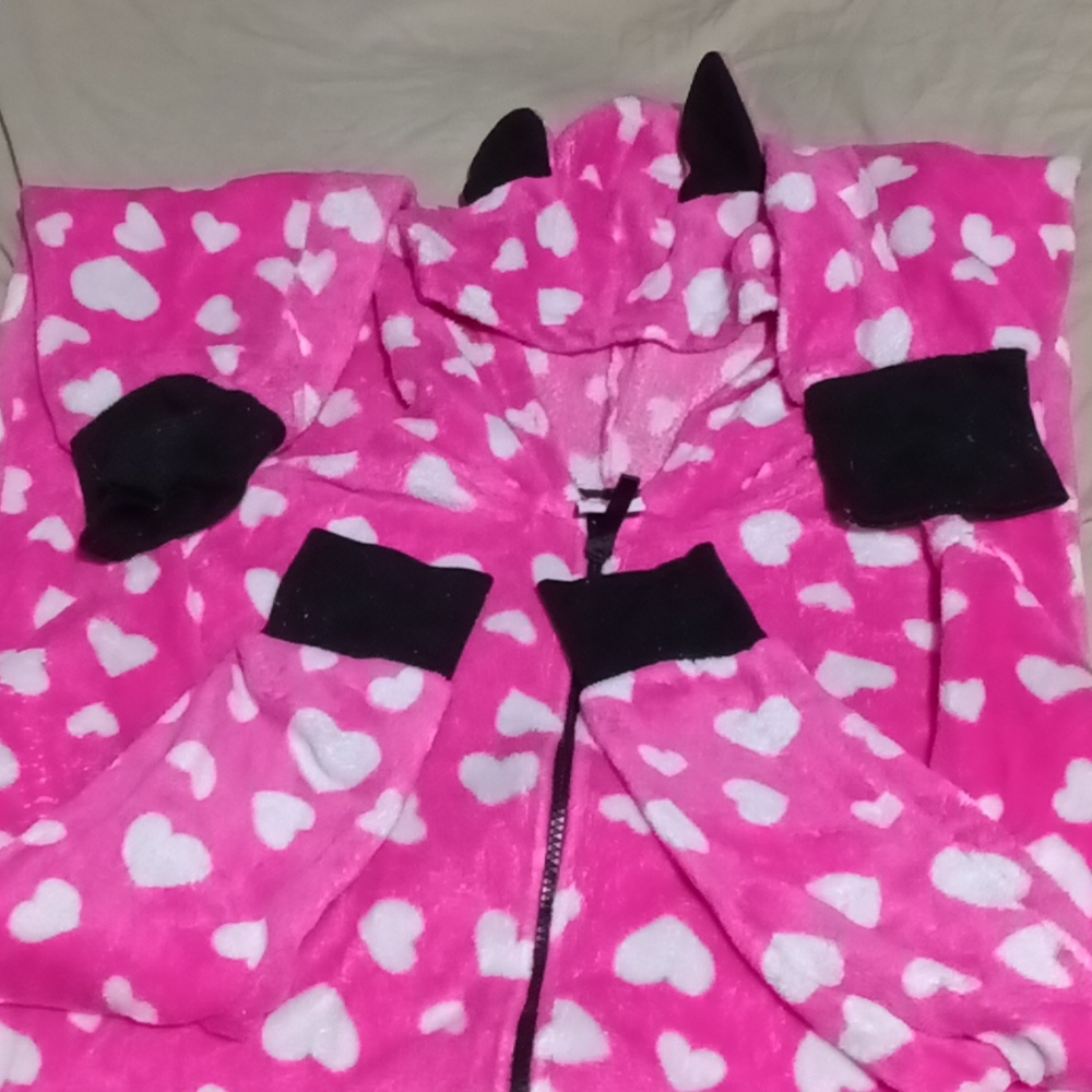 Totally Pink Heart Cat Onesie